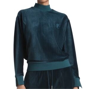 JUICY COUTURE Ribbed Velour Pullover Sweatshirt Size XL NWT Y2K Festive Party